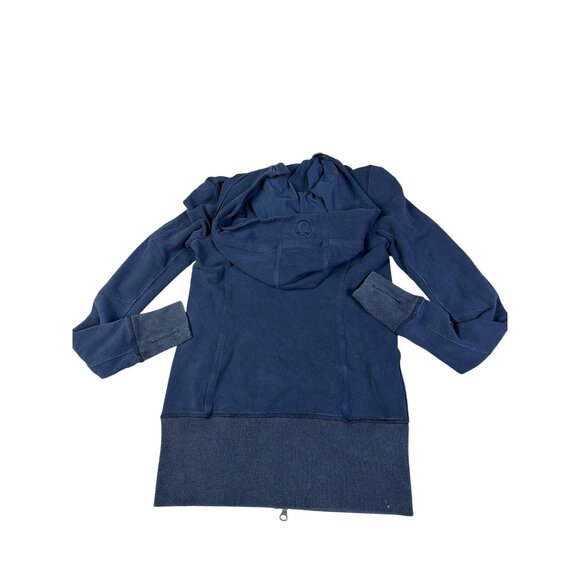 Lululemon Navy Blue Full-Zip Scuba Hoodie With Thumb Holes Women's Size 4 - Picture 6 of 6
